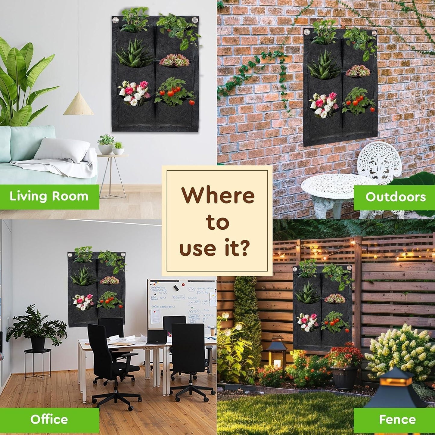 Vertical Hanging Wall Planter for BalconyIndoors